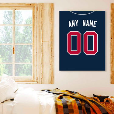 Atlanta Jersey Custom Canvas Print Wall Art for Boy Girl Men Women Baseball Personalized Canvas Art